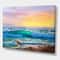Designart - Blue Waves Breaking At The Beach IV - Nautical & Coastal Canvas Wall Art Print